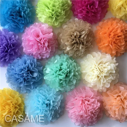 Faron's 15Cm colourful tissue paper pom poms, the ideal choice for your festive décor.