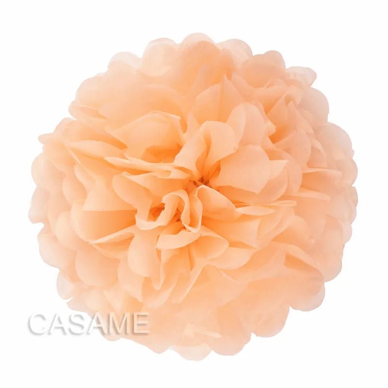 Festively vibrant 15Cm tissue paper pom poms by Faron, perfect for celebratory decorations.