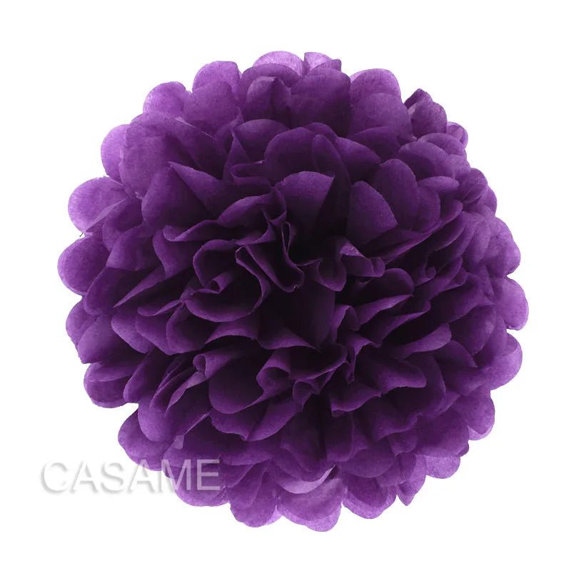Faron's cheerful 15Cm vibrant tissue paper pom poms, ideal for a colourful party setup.