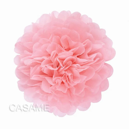 Faron's 15Cm tissue paper pom poms in bright colours, ideal for nursery and party decor.