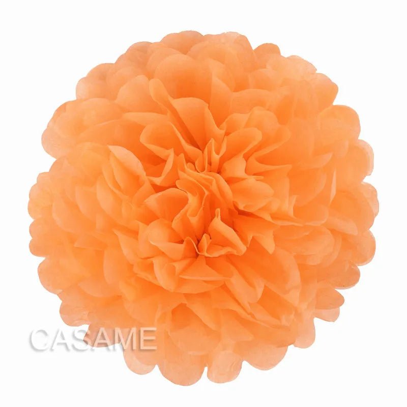 Brightly coloured 15Cm tissue paper pom poms by Faron, perfect for festive celebrations, including birthdays and weddings.