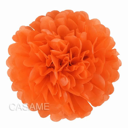 Faron's assorted 15Cm tissue paper pom poms, versatile for various festive themes.