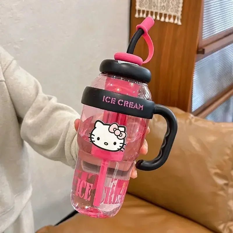 Hello Kitty 1300ML Water Cup Sanrio Straw Anime Cute Portable - Cake Pops Parties