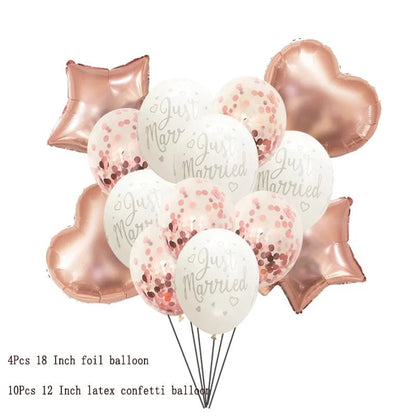 Just Married Confetti Balloon Set - Cake Pops Parties
