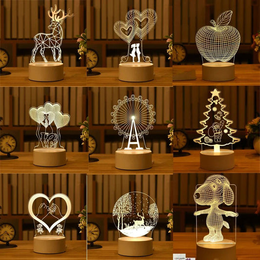 LED 3D Acrylic USB Night Light - Cake Pops Parties